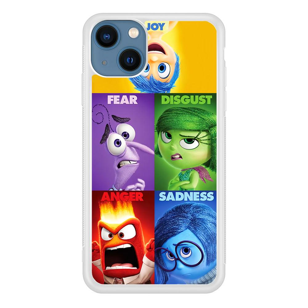 Inside Out Cartoon iPhone 13 Pro Case-Rubber / White (2D Case)-Xtracase