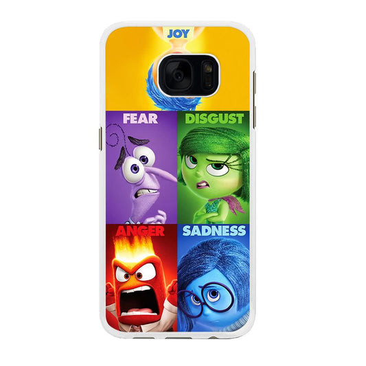 Inside Out Cartoon Samsung Galaxy S7 Edge Case-Rubber / White (2D Case)-Xtracase