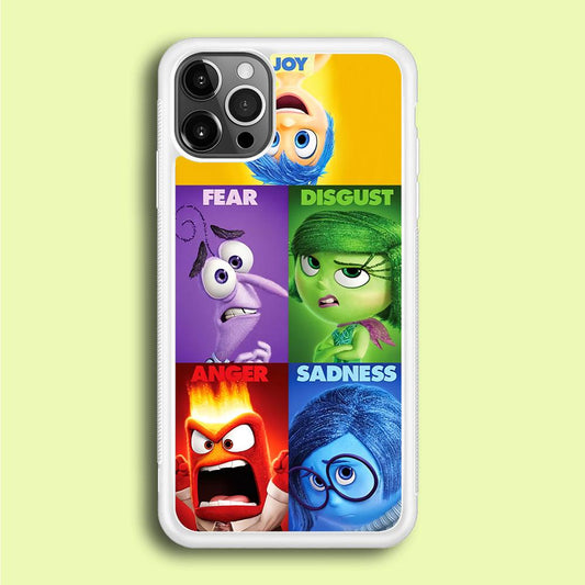 Inside Out Cartoon iPhone 12 Pro Max Case-Rubber / White (2D Case)-Xtracase