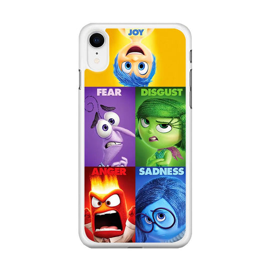 Inside Out Cartoon iPhone XR Case-Rubber / White (2D Case)-Xtracase