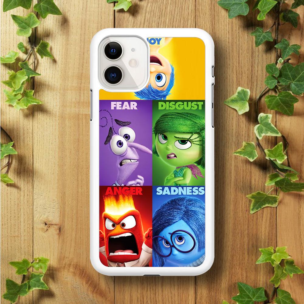 Inside Out Cartoon iPhone 11 Case-Rubber / White (2D Case)-Xtracase