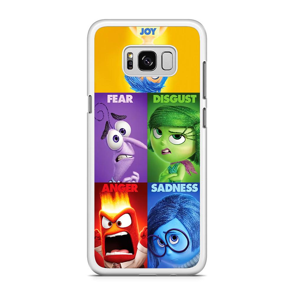 Inside Out Cartoon Samsung Galaxy S8 Case-Rubber / White (2D Case)-Xtracase