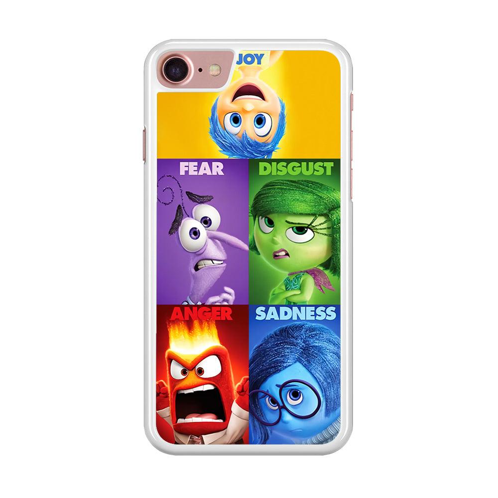 Inside Out Cartoon iPhone 7 Case-Rubber / White (2D Case)-Xtracase