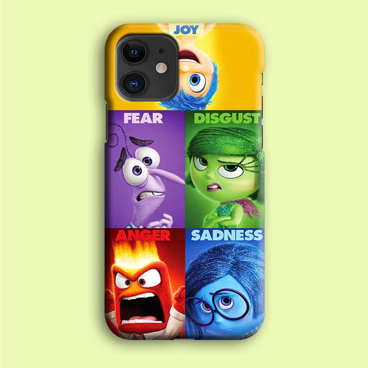 Inside Out Cartoon iPhone 12 Case-Plastic / Full Wrap (3D Case)-Xtracase