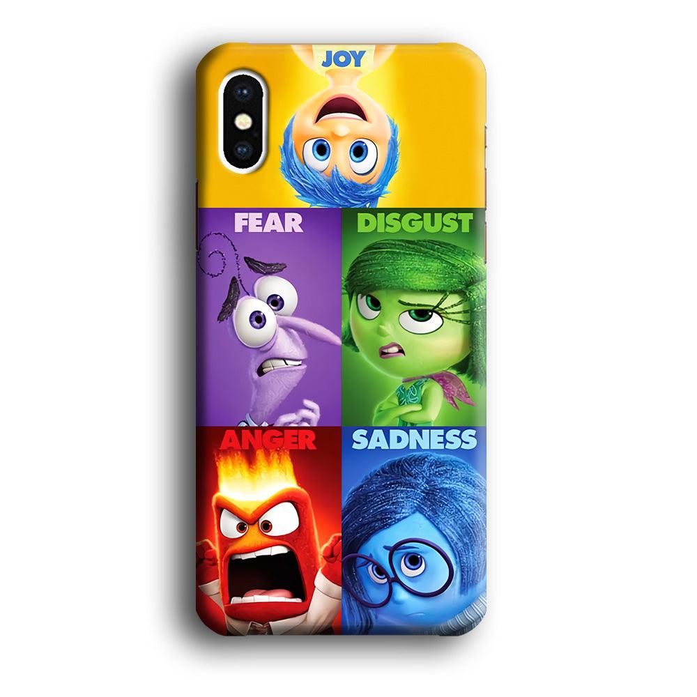 Inside Out Cartoon iPhone Xs Case-Plastic / Full Wrap (3D Case)-Xtracase