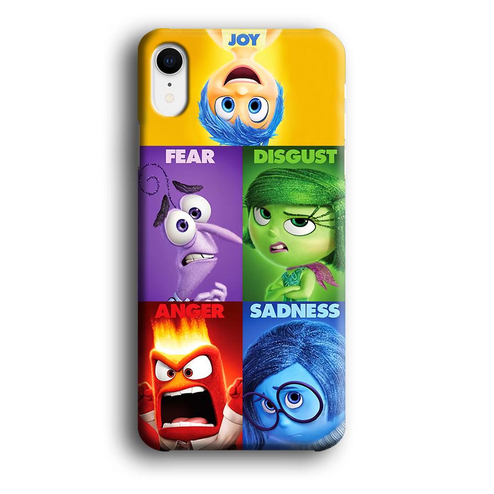 Inside Out Cartoon iPhone XR Case-Plastic / Full Wrap (3D Case)-Xtracase