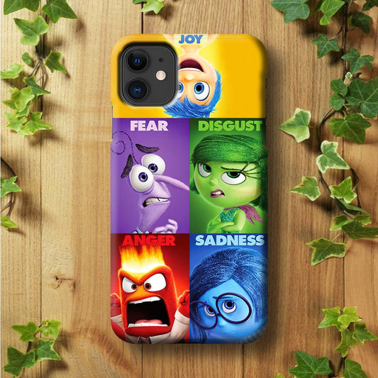 Inside Out Cartoon iPhone 11 Case-Plastic / Full Wrap (3D Case)-Xtracase