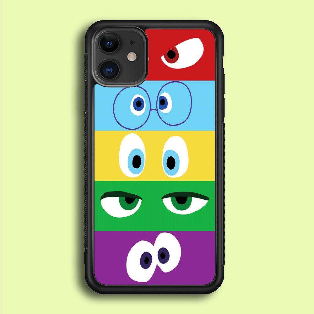 Inside Out Eyes iPhone 12 Case-Rubber / Black (2D Case)-Xtracase