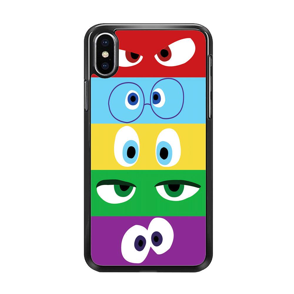Inside Out Eyes iPhone Xs Max Case-Rubber / Black (2D Case)-Xtracase