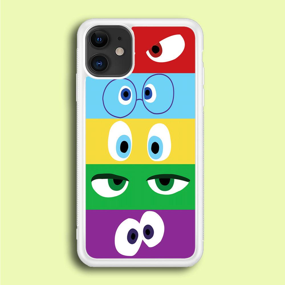 Inside Out Eyes iPhone 12 Case-Rubber / White (2D Case)-Xtracase