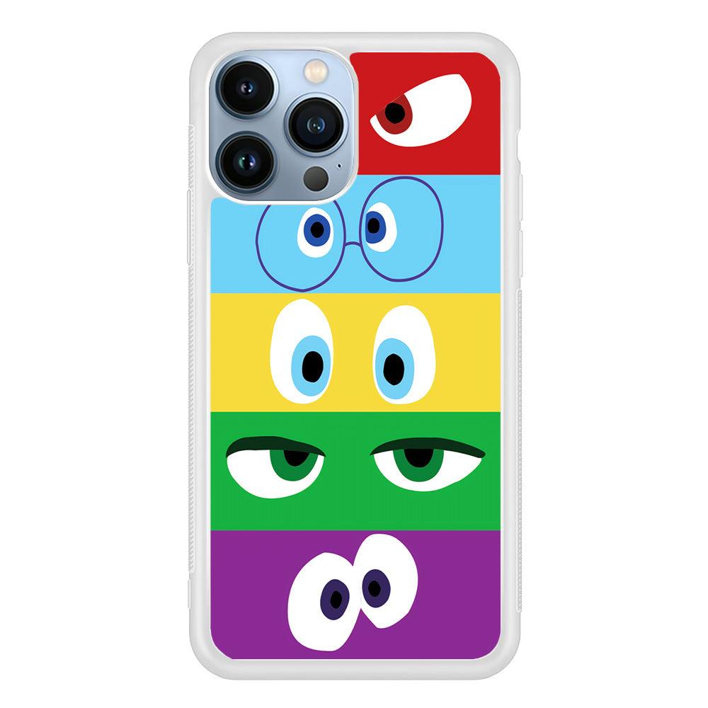 Inside Out Eyes iPhone 13 Pro Max Case-Rubber / White (2D Case)-Xtracase