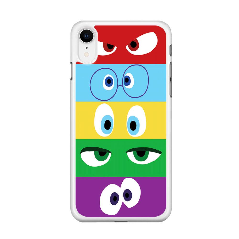 Inside Out Eyes iPhone XR Case-Rubber / White (2D Case)-Xtracase