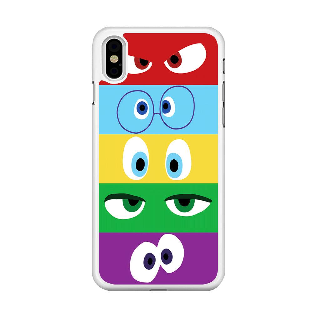 Inside Out Eyes iPhone X Case-Rubber / White (2D Case)-Xtracase