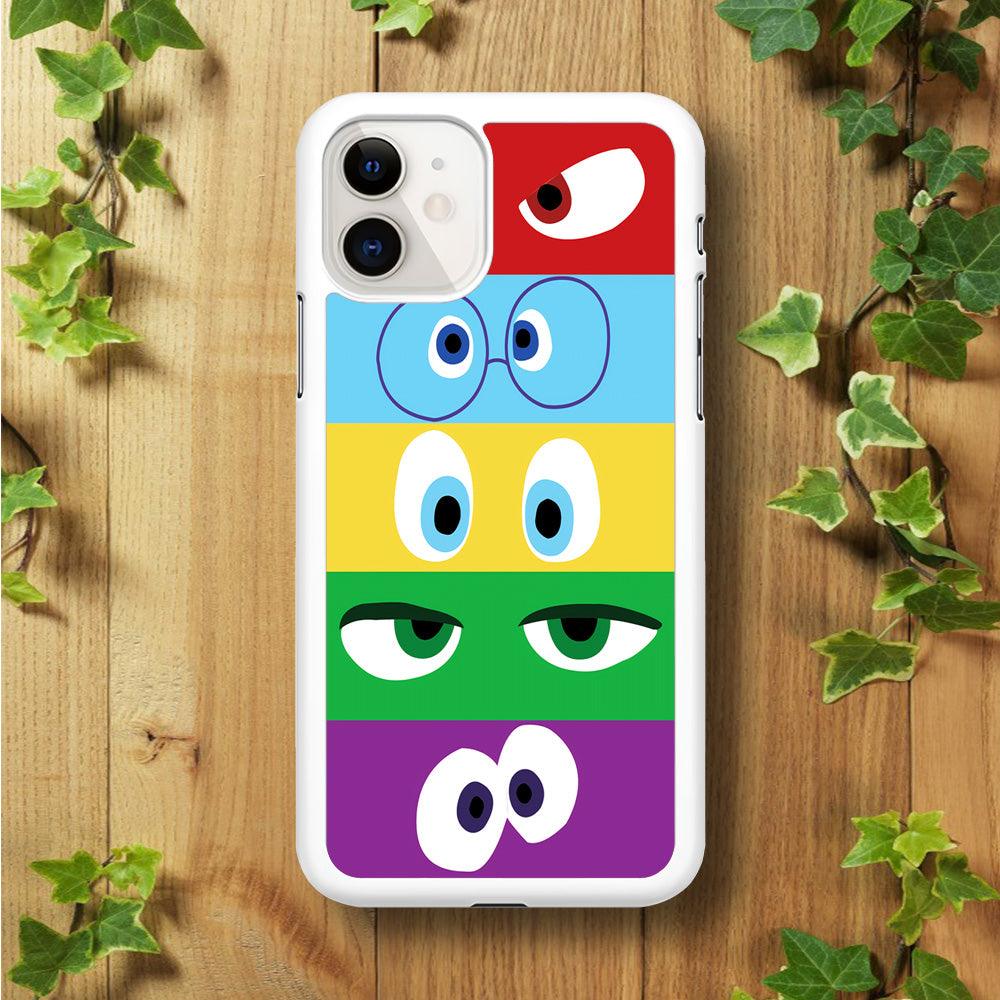 Inside Out Eyes iPhone 11 Case-Rubber / White (2D Case)-Xtracase