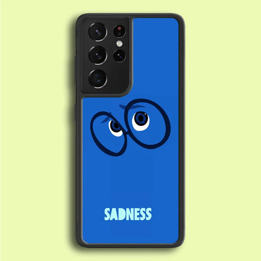 Inside Out Sadness Eyes Samsung Galaxy S21 Ultra Case-Rubber / Black (2D Case)-Xtracase