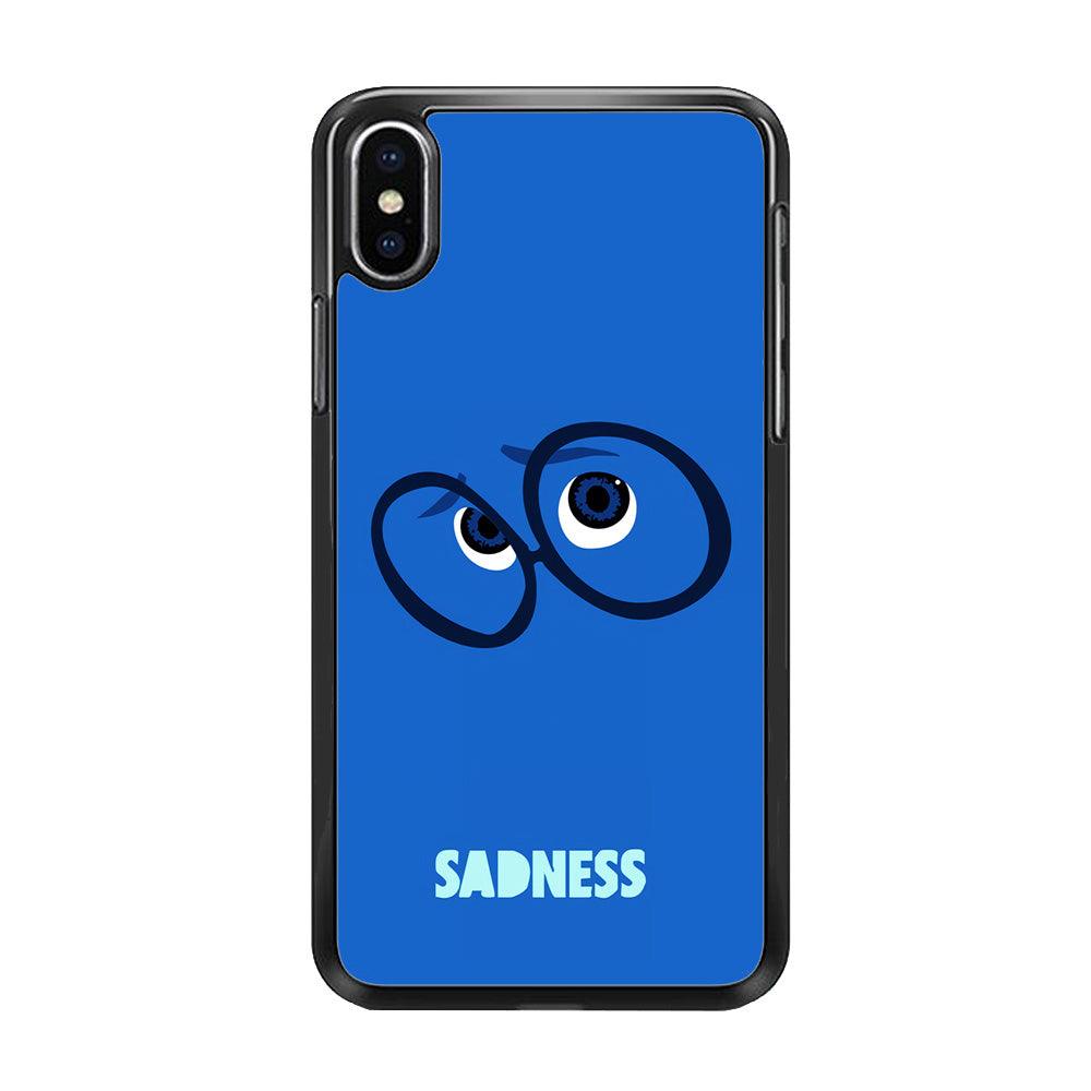 Inside Out Sadness Eyes iPhone Xs Max Case-Rubber / Black (2D Case)-Xtracase