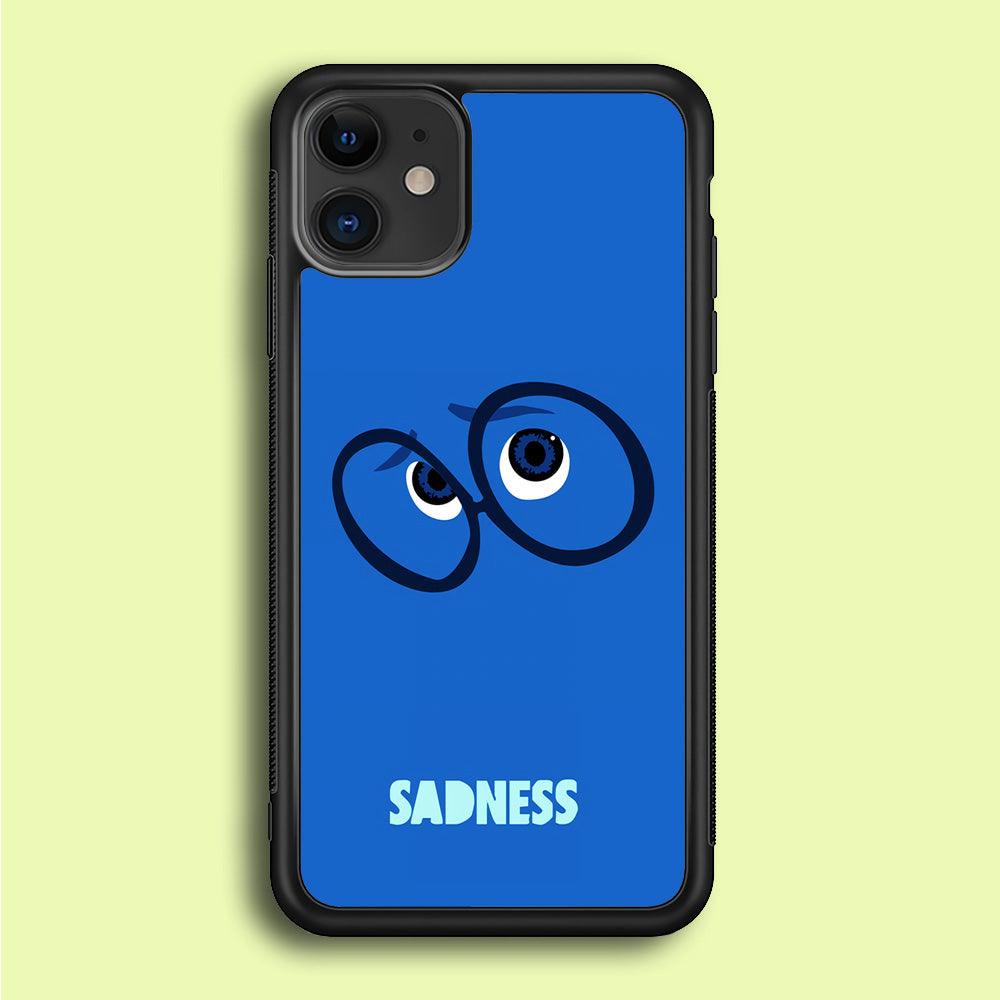 Inside Out Sadness Eyes iPhone 12 Case-Rubber / Black (2D Case)-Xtracase