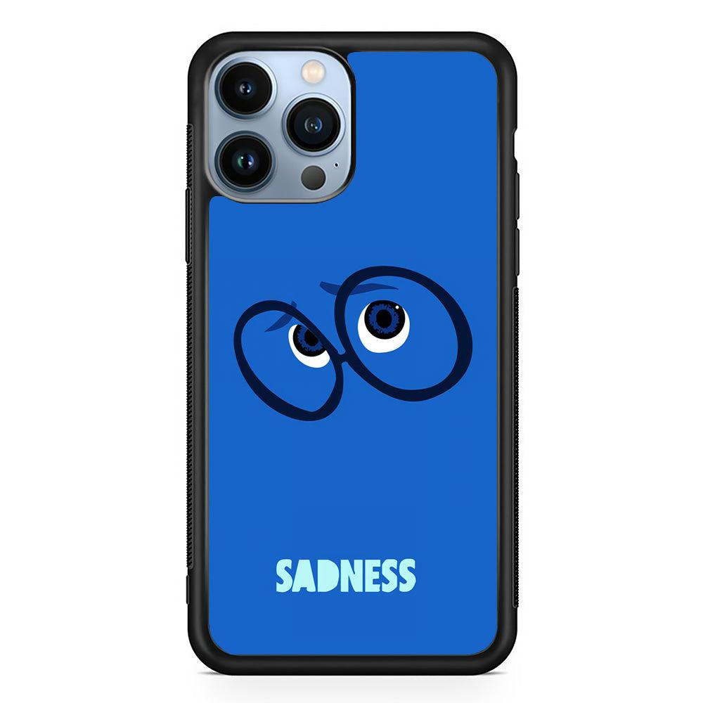 Inside Out Sadness Eyes iPhone 13 Pro Max Case-Rubber / Black (2D Case)-Xtracase