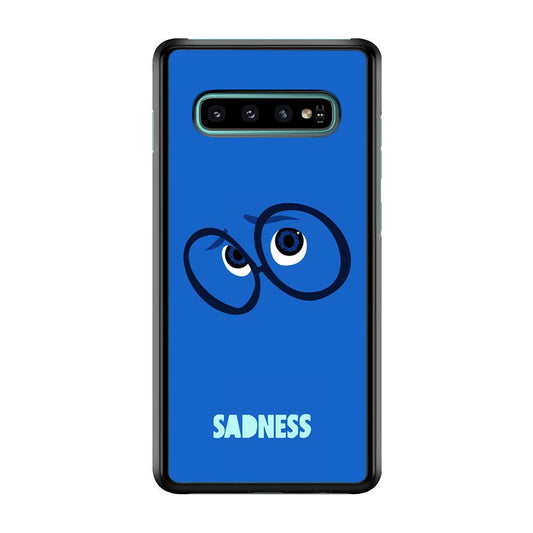 Inside Out Sadness Eyes Samsung Galaxy S10 Case-Rubber / Black (2D Case)-Xtracase