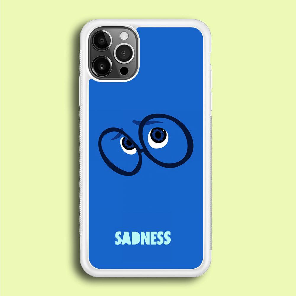Inside Out Sadness Eyes iPhone 12 Pro Case-Rubber / White (2D Case)-Xtracase