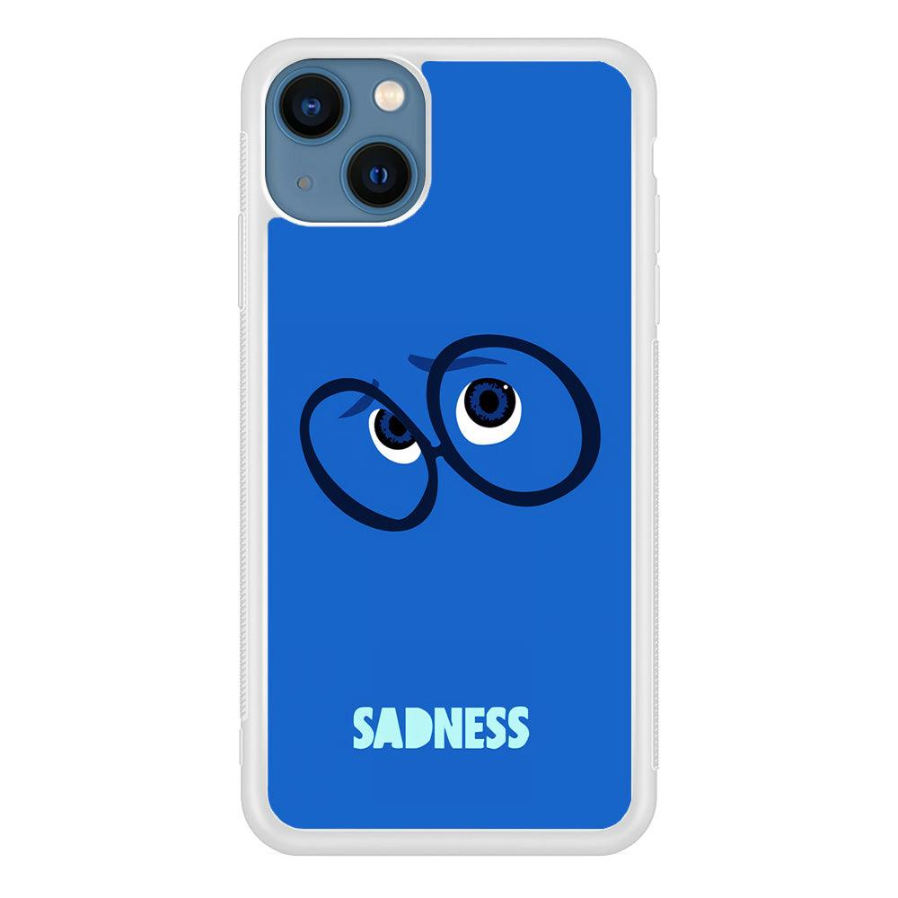 Inside Out Sadness Eyes iPhone 13 Pro Case-Rubber / White (2D Case)-Xtracase