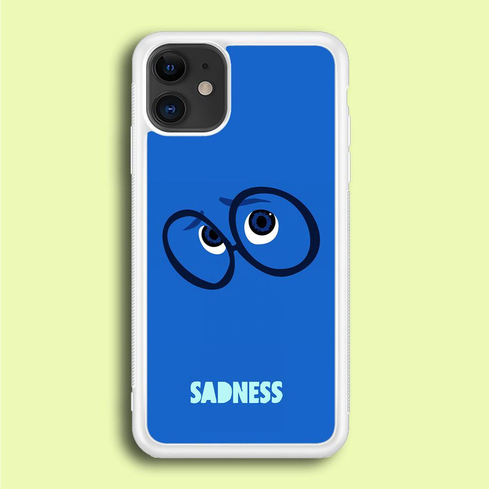 Inside Out Sadness Eyes iPhone 12 Case-Rubber / White (2D Case)-Xtracase