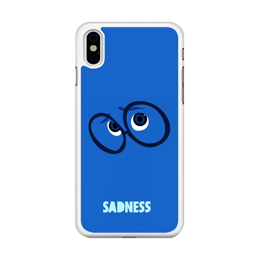 Inside Out Sadness Eyes iPhone X Case-Rubber / White (2D Case)-Xtracase