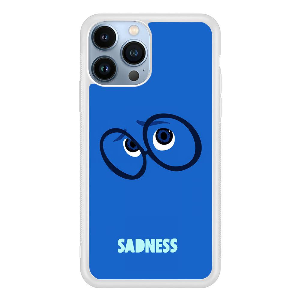 Inside Out Sadness Eyes iPhone 13 Pro Max Case-Rubber / White (2D Case)-Xtracase