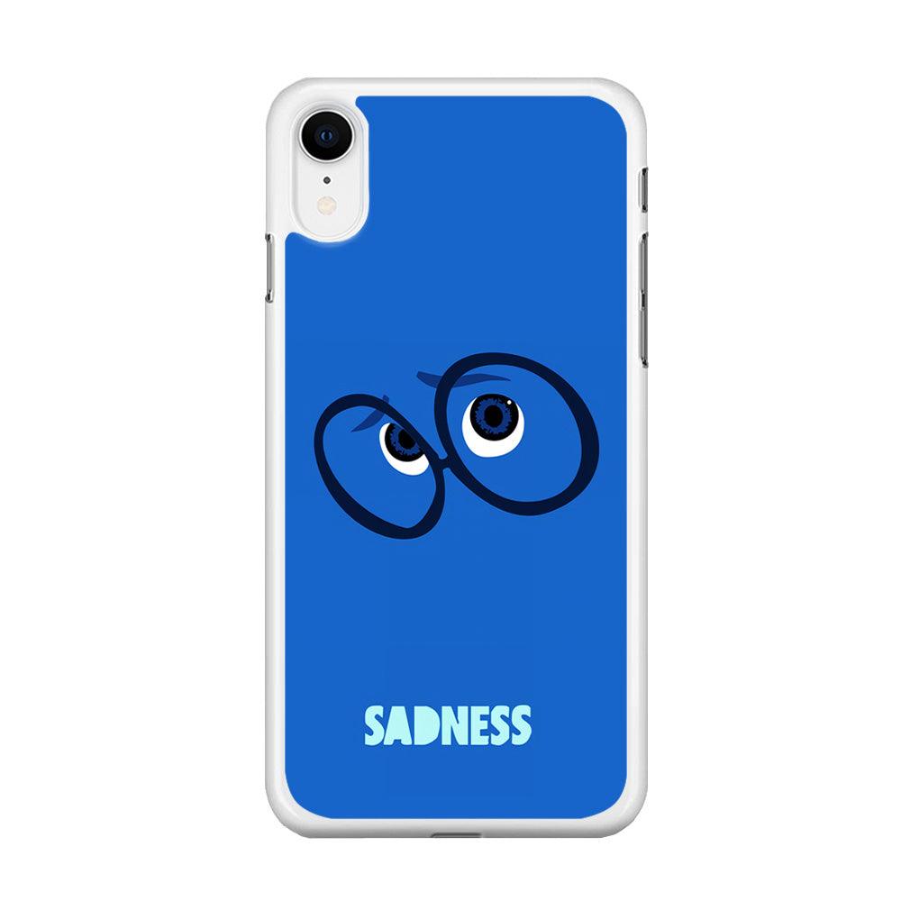 Inside Out Sadness Eyes iPhone XR Case-Rubber / White (2D Case)-Xtracase