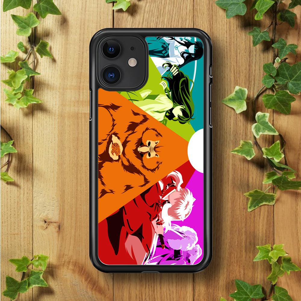 Inuyasha Characters iPhone 11 Case-Rubber / Black (2D Case)-Xtracase