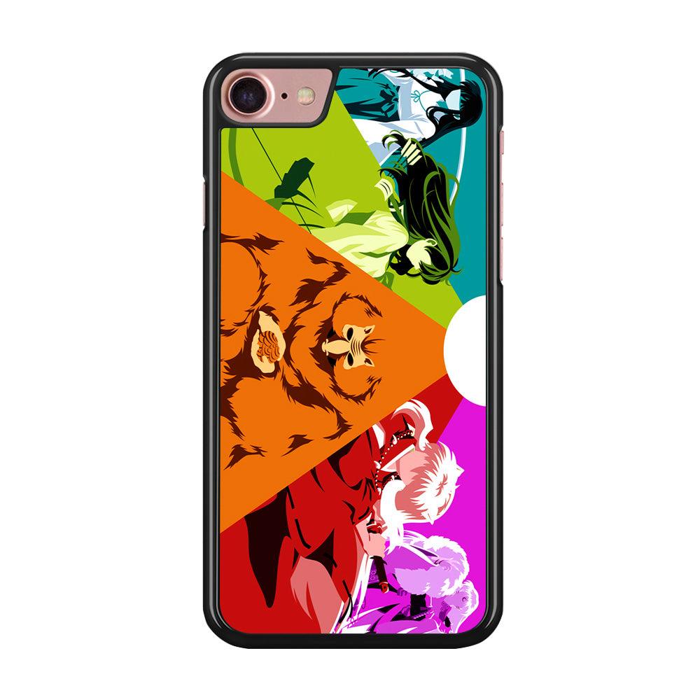Inuyasha Characters iPhone 8 Case-Rubber / Black (2D Case)-Xtracase