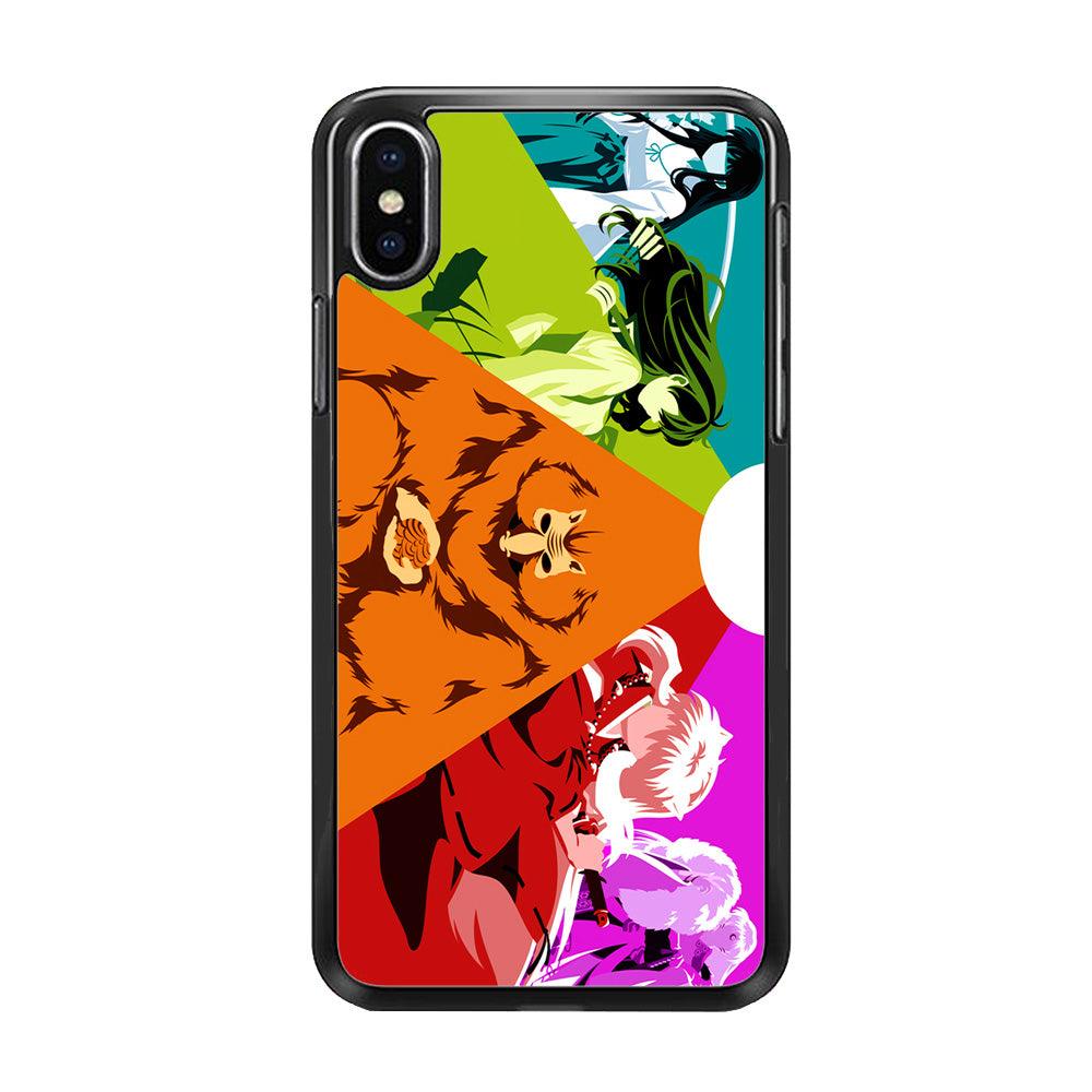 Inuyasha Characters iPhone Xs Case-Rubber / Black (2D Case)-Xtracase