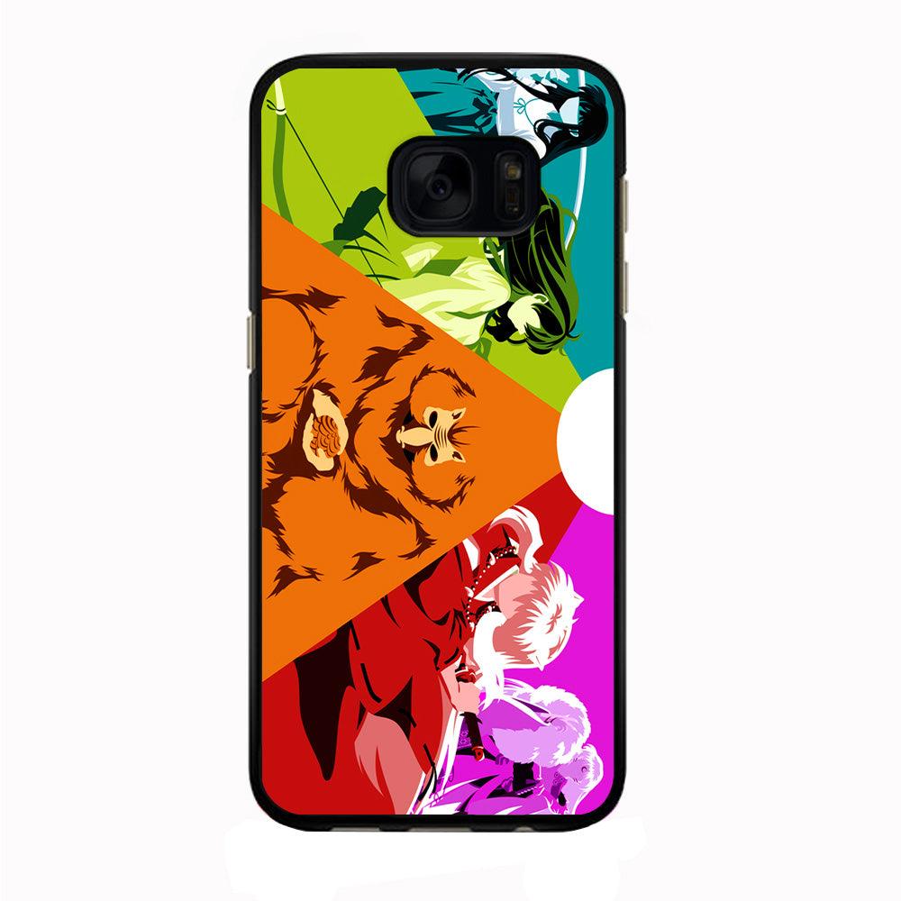 Inuyasha Characters Samsung Galaxy S7 Edge Case-Rubber / Black (2D Case)-Xtracase
