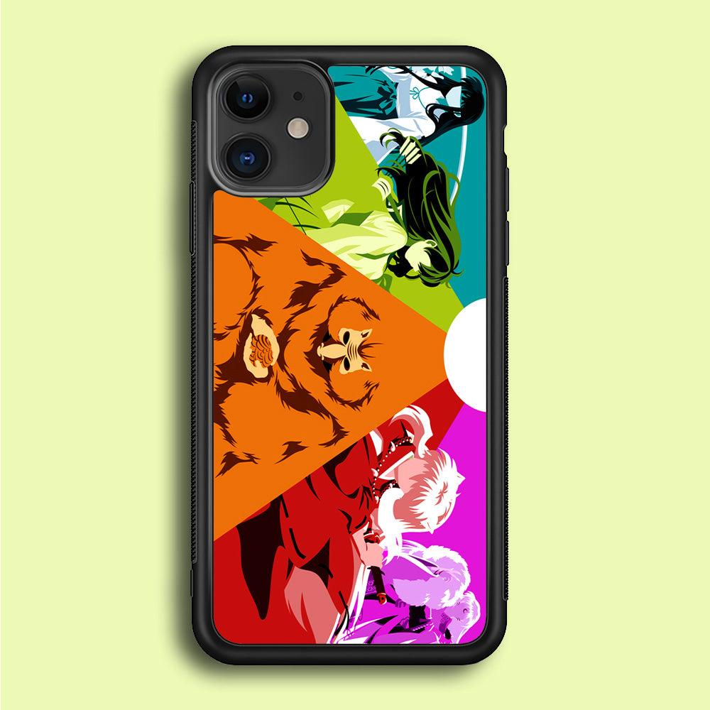 Inuyasha Characters iPhone 12 Case-Rubber / Black (2D Case)-Xtracase