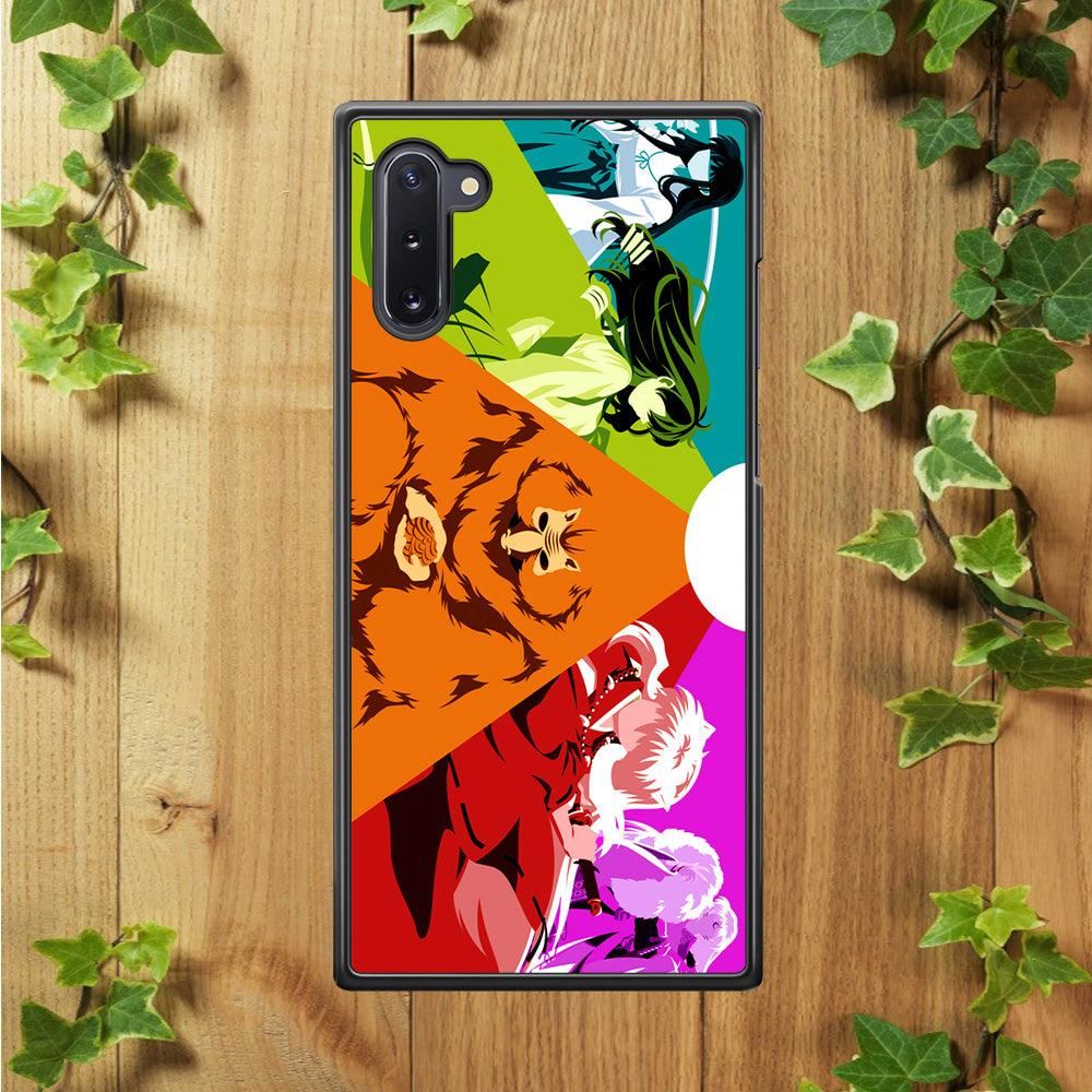 Inuyasha Characters Samsung Galaxy Note 10 Case-Rubber / Black (2D Case)-Xtracase