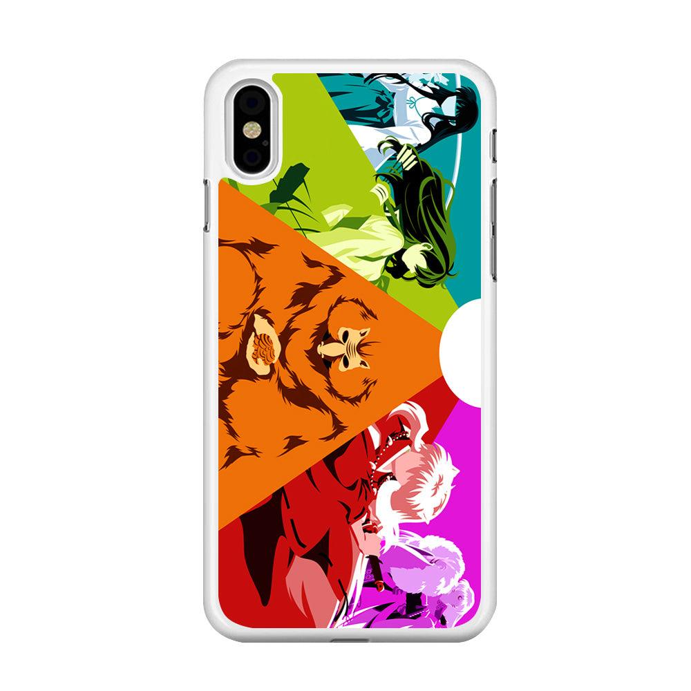 Inuyasha Characters iPhone Xs Case-Rubber / White (2D Case)-Xtracase