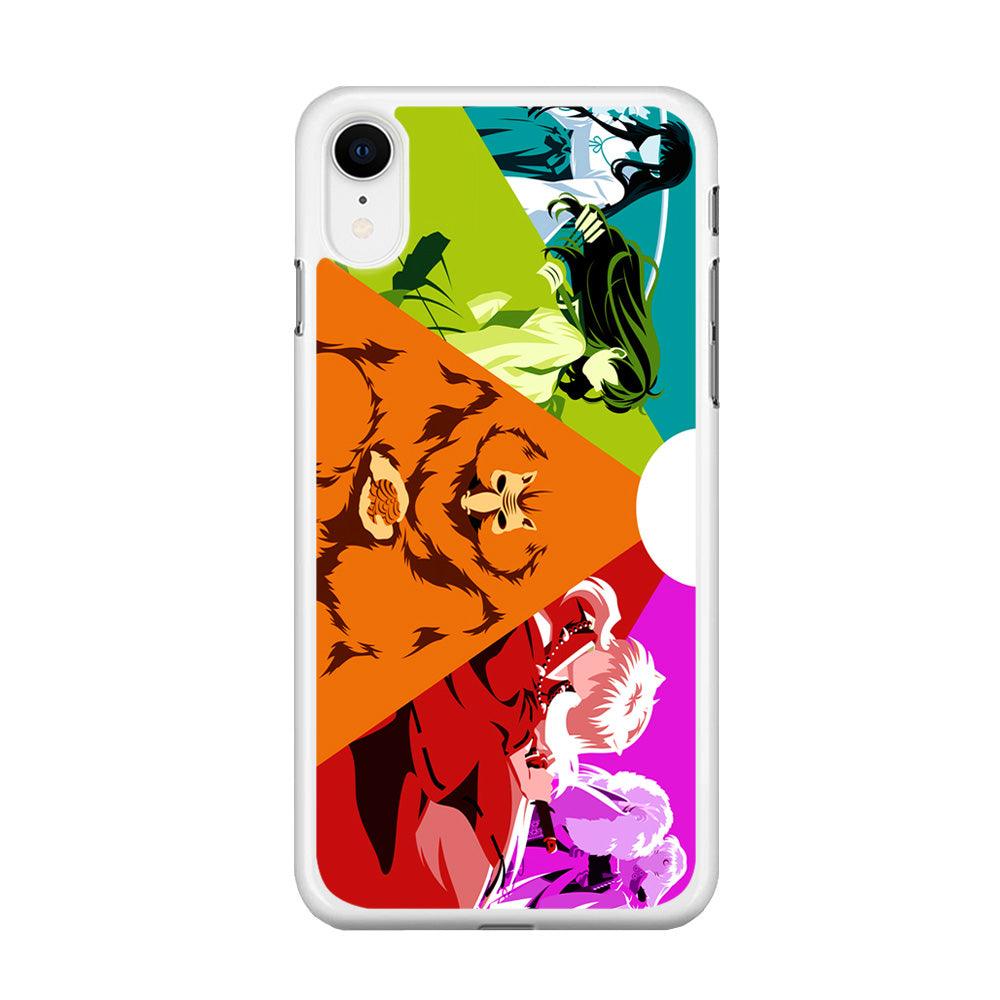 Inuyasha Characters iPhone XR Case-Rubber / White (2D Case)-Xtracase