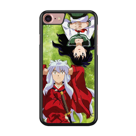 Inuyasha and Kagome Anime iPhone 8 Case-Rubber / Black (2D Case)-Xtracase