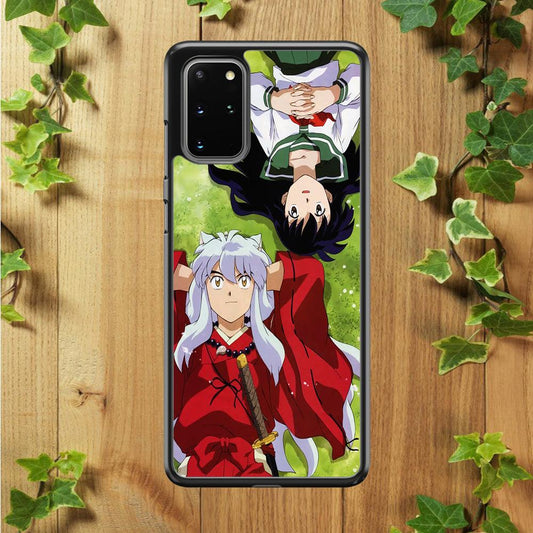 Inuyasha and Kagome Anime Samsung Galaxy S20 Plus Case-Rubber / Black (2D Case)-Xtracase
