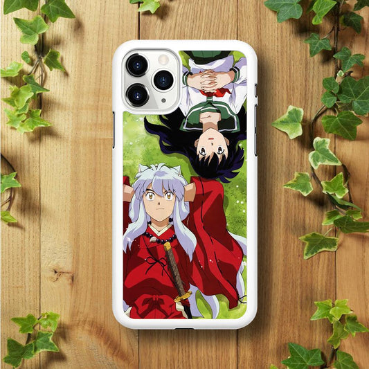 Inuyasha and Kagome Anime iPhone 11 Pro Case-Rubber / White (2D Case)-Xtracase