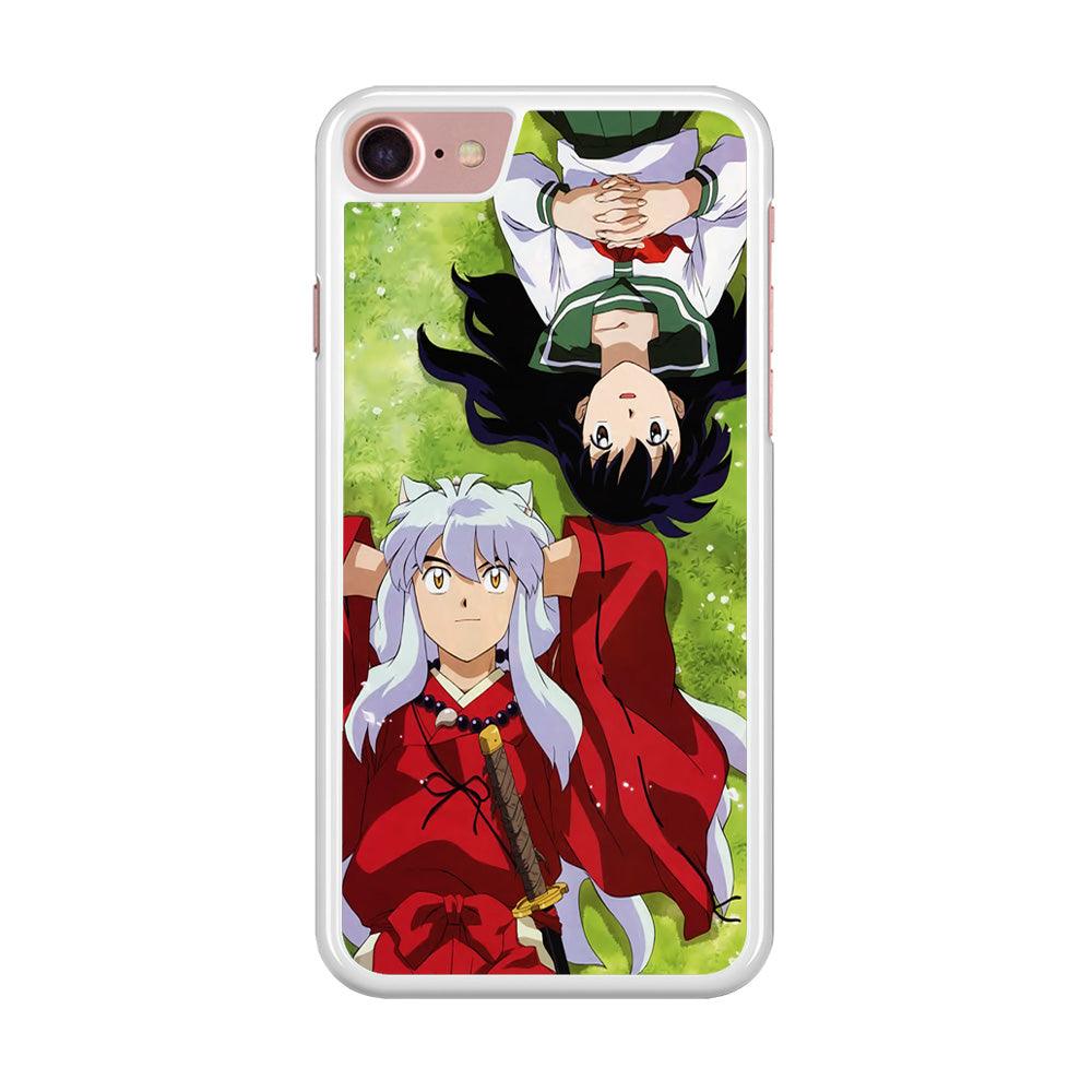 Inuyasha and Kagome Anime iPhone 8 Case-Rubber / White (2D Case)-Xtracase
