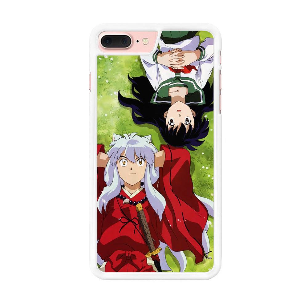 Inuyasha and Kagome Anime iPhone 7 Plus Case-Rubber / White (2D Case)-Xtracase