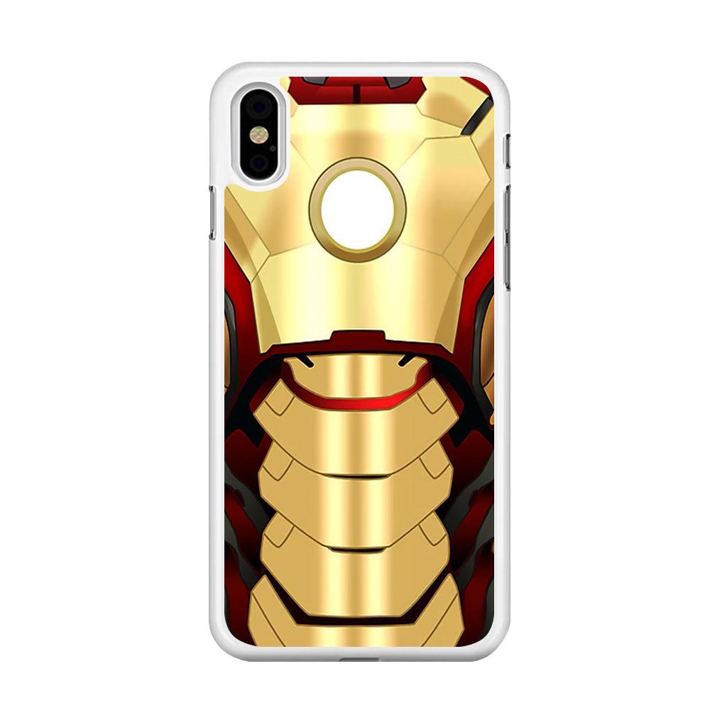 Iron Man Body Armor iPhone X Case-Rubber / White (2D Case)-Xtracase