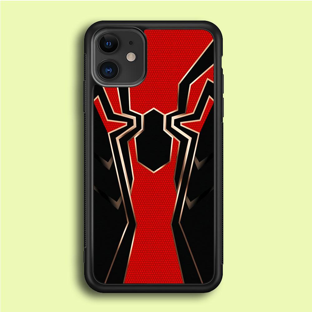 Iron Spiderman Armor iPhone 12 Mini Case-Rubber / Black (2D Case)-Xtracase