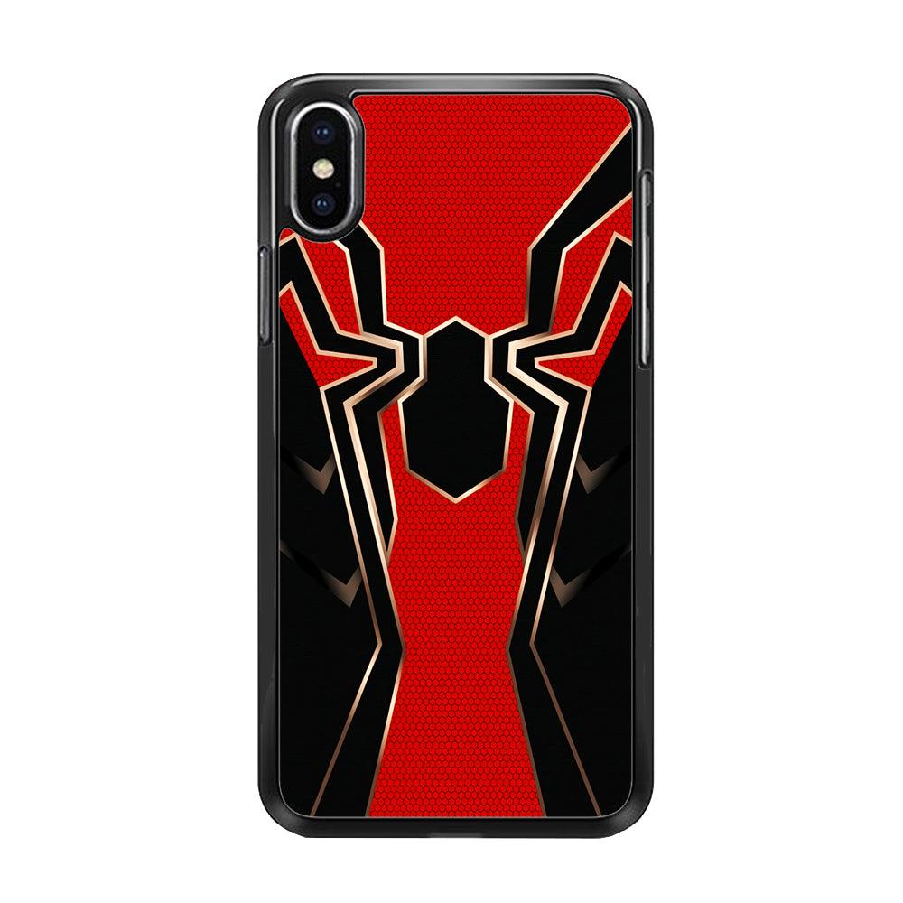 Iron Spiderman Armor iPhone Xs Case-Rubber / Black (2D Case)-Xtracase