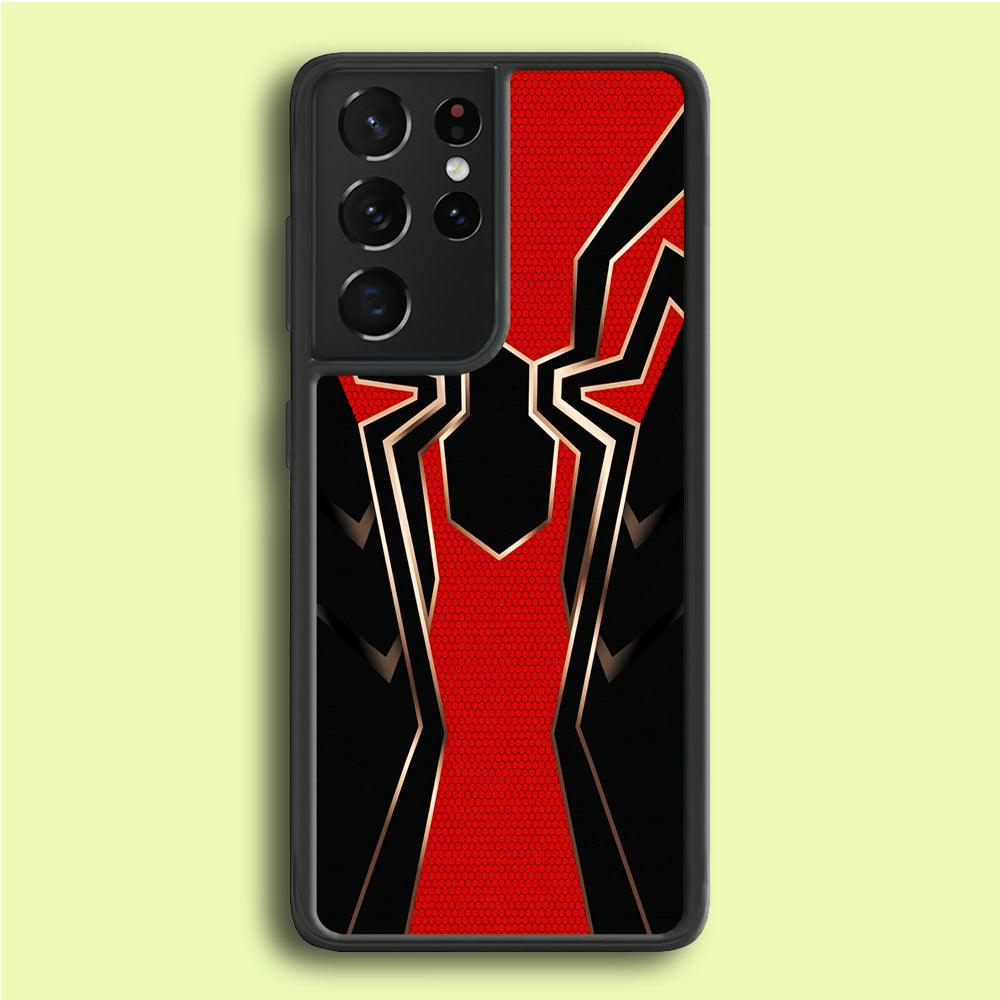 Iron Spiderman Armor Samsung Galaxy S25 Ultra Case-Rubber / Black (2D Case)-Xtracase