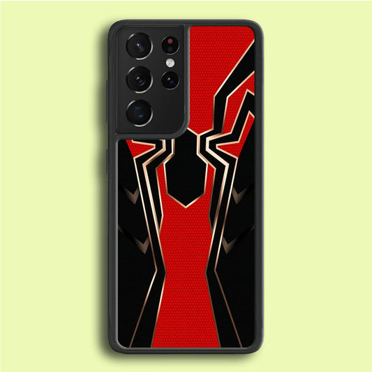 Iron Spiderman Armor Samsung Galaxy S21 Ultra Case-Rubber / Black (2D Case)-Xtracase