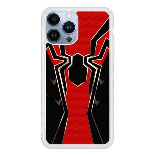 Iron Spiderman Armor iPhone 13 Pro Max Case-Rubber / White (2D Case)-Xtracase