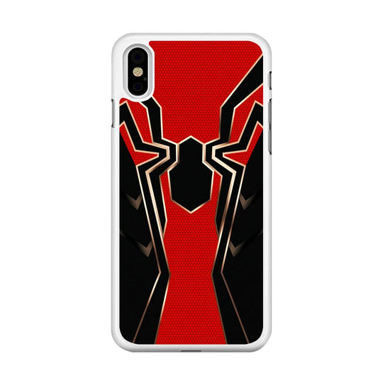 Iron Spiderman Armor iPhone Xs Case-Rubber / White (2D Case)-Xtracase