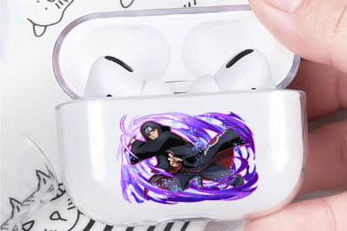 Itachi Uchiha Blazing Purple Hard Plastic Protective Clear Case Cover For Apple Airpod Pro